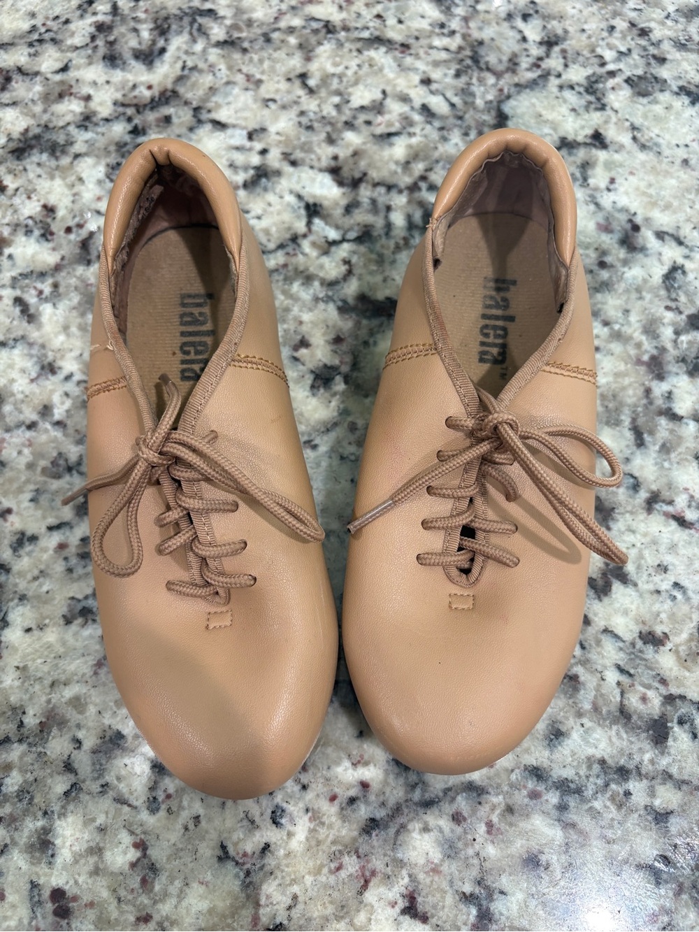 balera Tan Lace-Up Jazz Flats